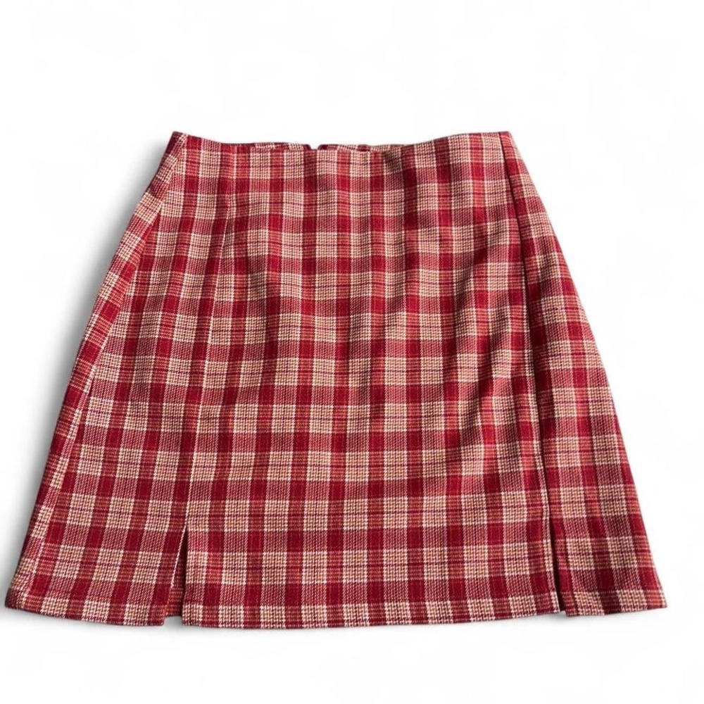 Red Plaid A-Line Skirt